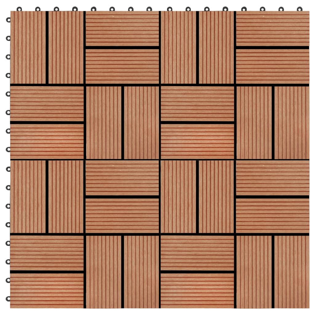 Vidaxl Terrace tiles 30x30 cm 1 m² HKC Teak color 11 sts