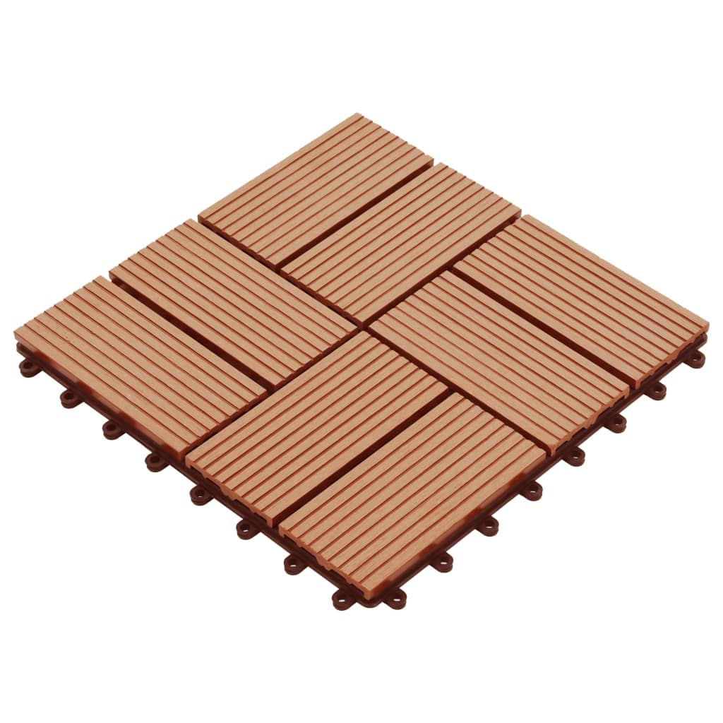 Vidaxl Terrace tiles 30x30 cm 1 m² HKC Teak color 11 sts