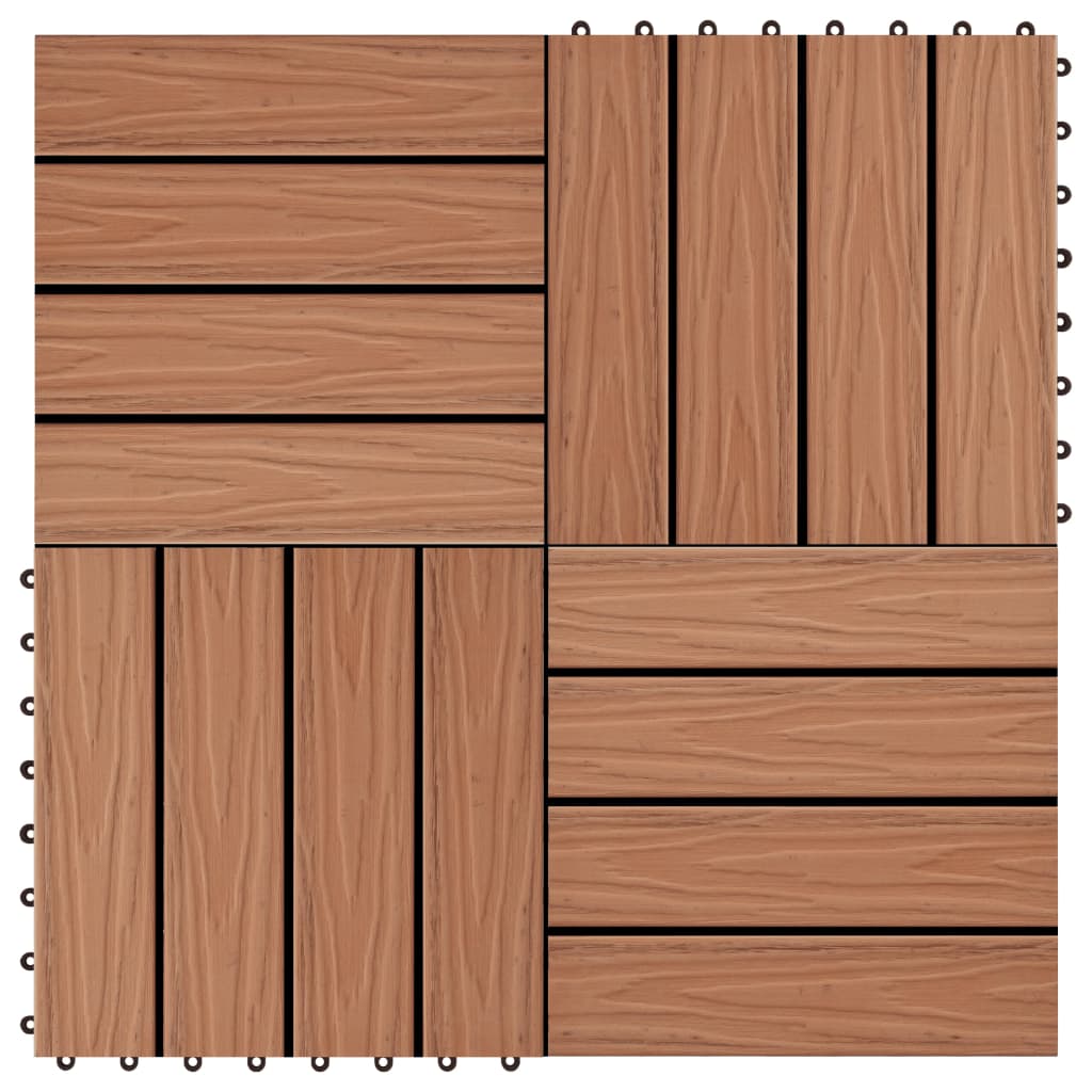 Vidaxl Terrace tiles Deep relief 30x30 cm 1 m² HKC Light brown 11 sts