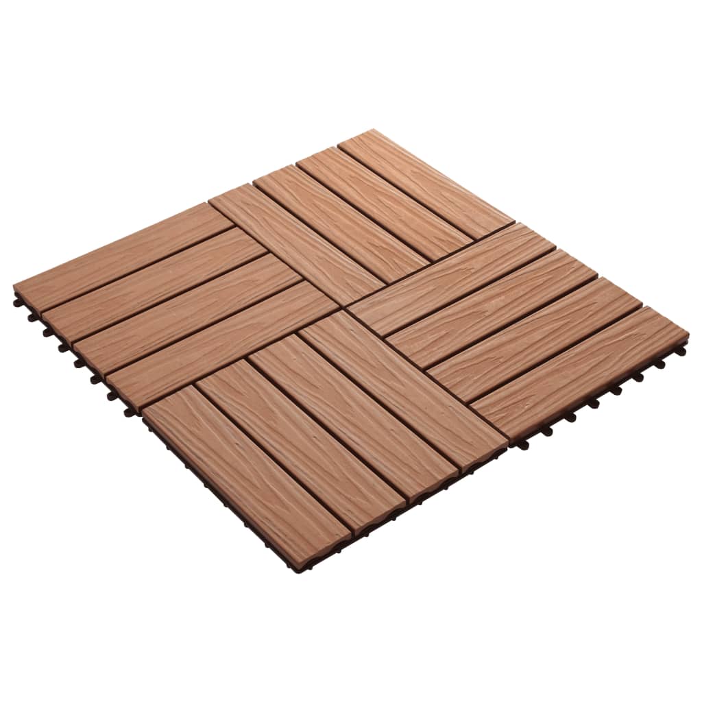 Vidaxl Terrace Fliser dyb lettelse 30x30 cm 1 m² HKC lysebrun 11 STS