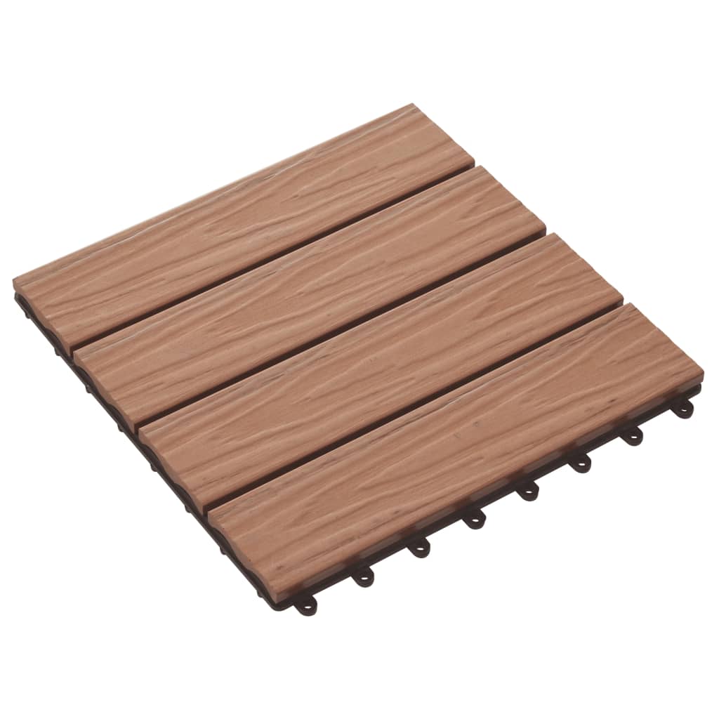 Vidaxl Terrace Fliser dyb lettelse 30x30 cm 1 m² HKC lysebrun 11 STS