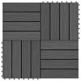 Vidaxl Terrace Tiles Relief Deep 30x30 cm 1 m² HKC Black 11 Sts