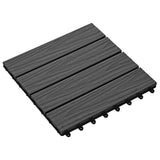 Vidaxl Terrace Tiles Relief Deep 30x30 cm 1 m² HKC Black 11 Sts