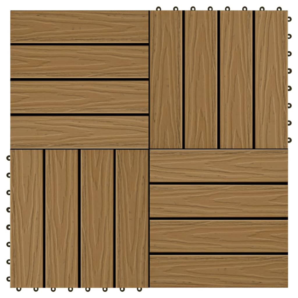 Vidaxl Terrace Płytki głębokie ulga 30x30 cm 1 m² HKC Teak Kolor 11 STS