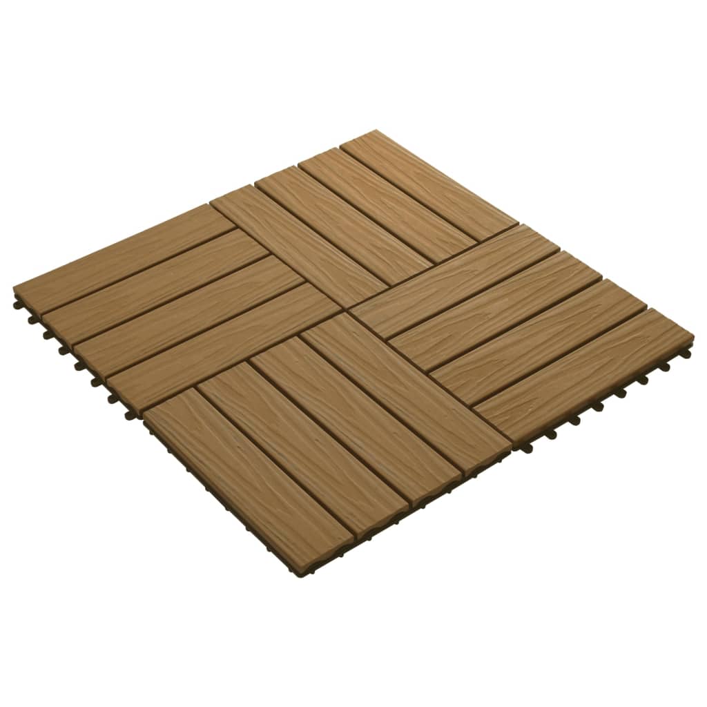 Vidaxl Terrace Płytki głębokie ulga 30x30 cm 1 m² HKC Teak Kolor 11 STS