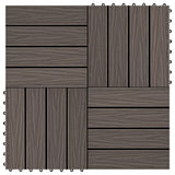 Vidaxl Terrace Tiles Relief profond 30x30 cm 1 m² HKC Brun foncé 11 STS