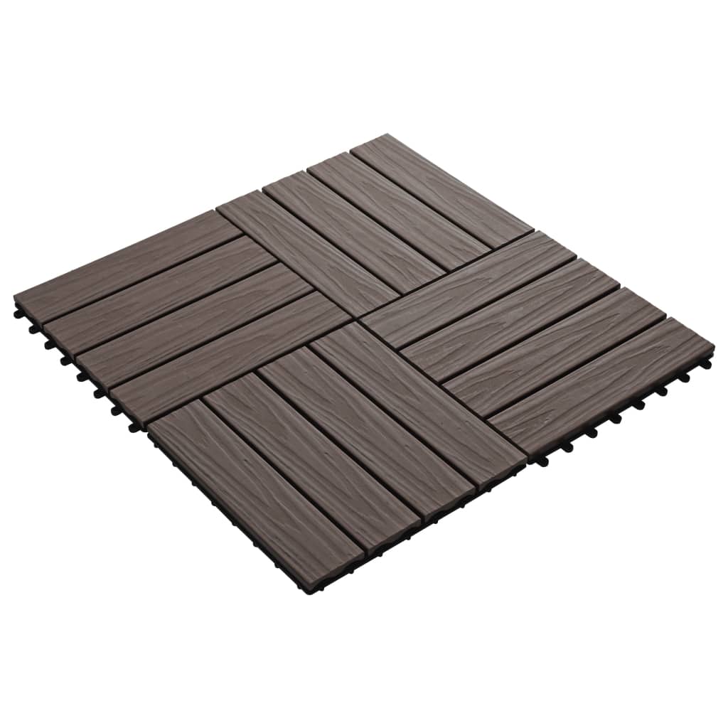 Vidaxl Terrace tiles Deep relief 30x30 cm 1 m² HKC Dark brown 11 sts