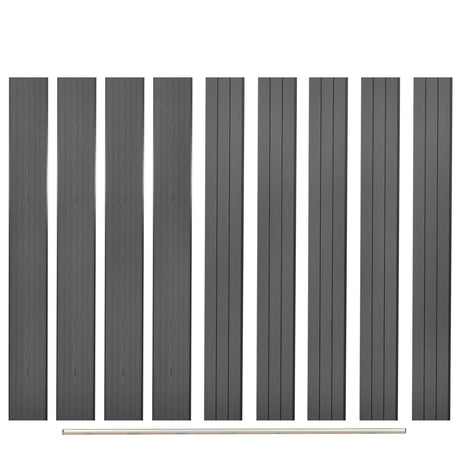 Cartes de clôture de remplacement Vidaxl 9 PCS 170 cm HKC Gray
