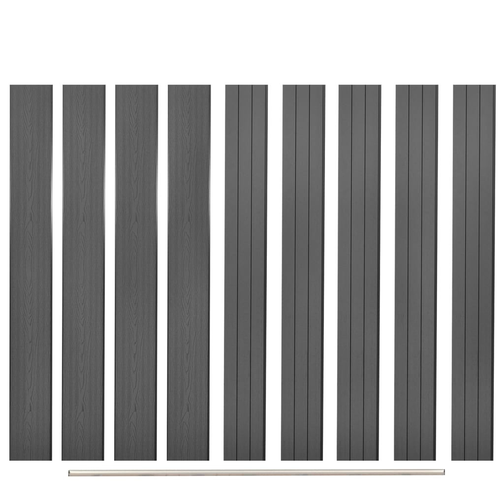 Vidaxl replacement fence boards 9 pcs 170 cm HKC Gray