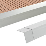 Vidaxl 5 St Terrace Corner Skirting Boards 170 cm aluminiowy srebrny kolor