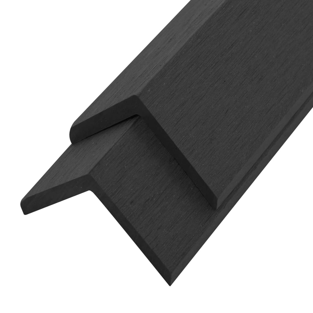 Vidaxl Terrace Corner Skirting Boards 5 PCS 170 cm HKC Black