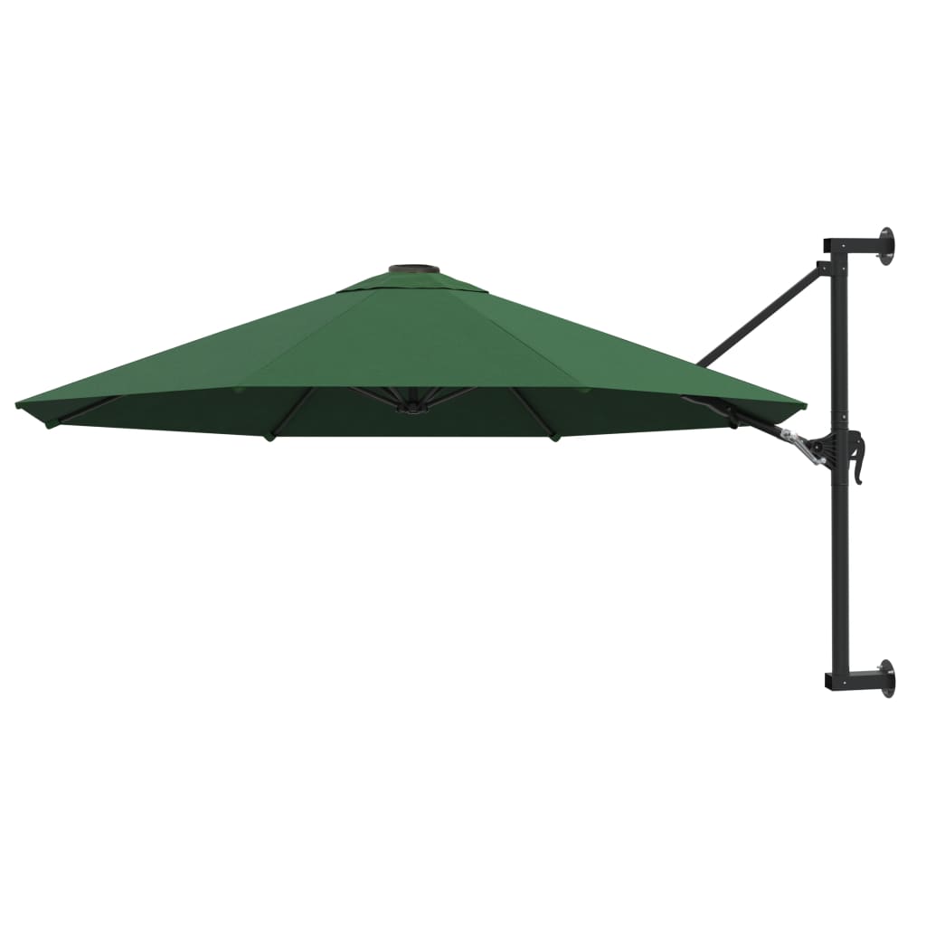 Vidaxl wandparasol met metalen paal 300 cm groen