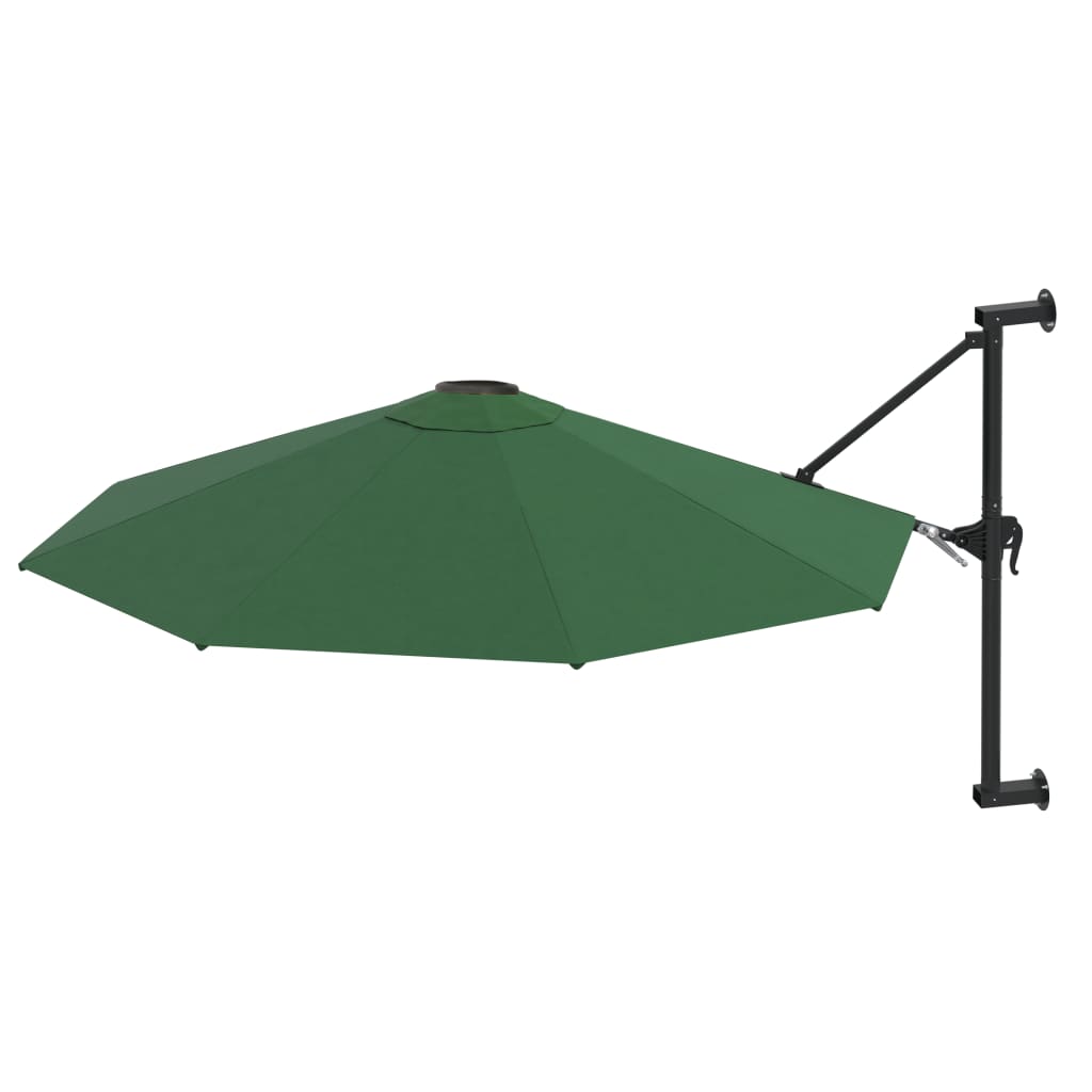 Vidaxl wandparasol met metalen paal 300 cm groen