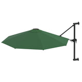 Vidaxl wandparasol met metalen paal 300 cm groen