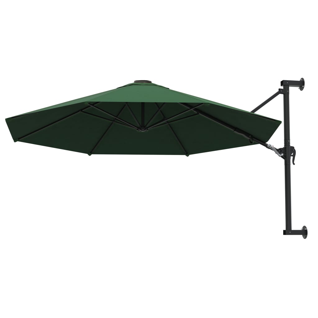 Vidaxl wandparasol met metalen paal 300 cm groen