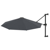 Vidaxl Wall Parasol z metalowym biegunem 300 cm antracytem