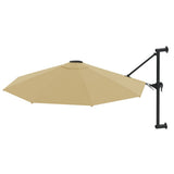 Parasol mural vidaxl avec pôle métallique 300 cm taupe