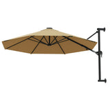 Parasol mural vidaxl avec pôle métallique 300 cm taupe