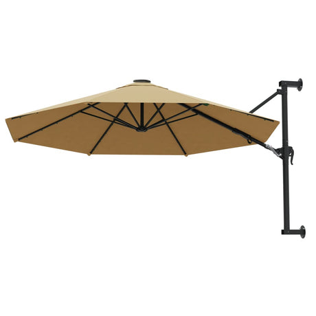 Parasol mural vidaxl avec pôle métallique 300 cm taupe