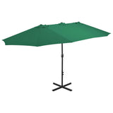 Parasol Vidaxl con poste de aluminio 460x270 cm verde