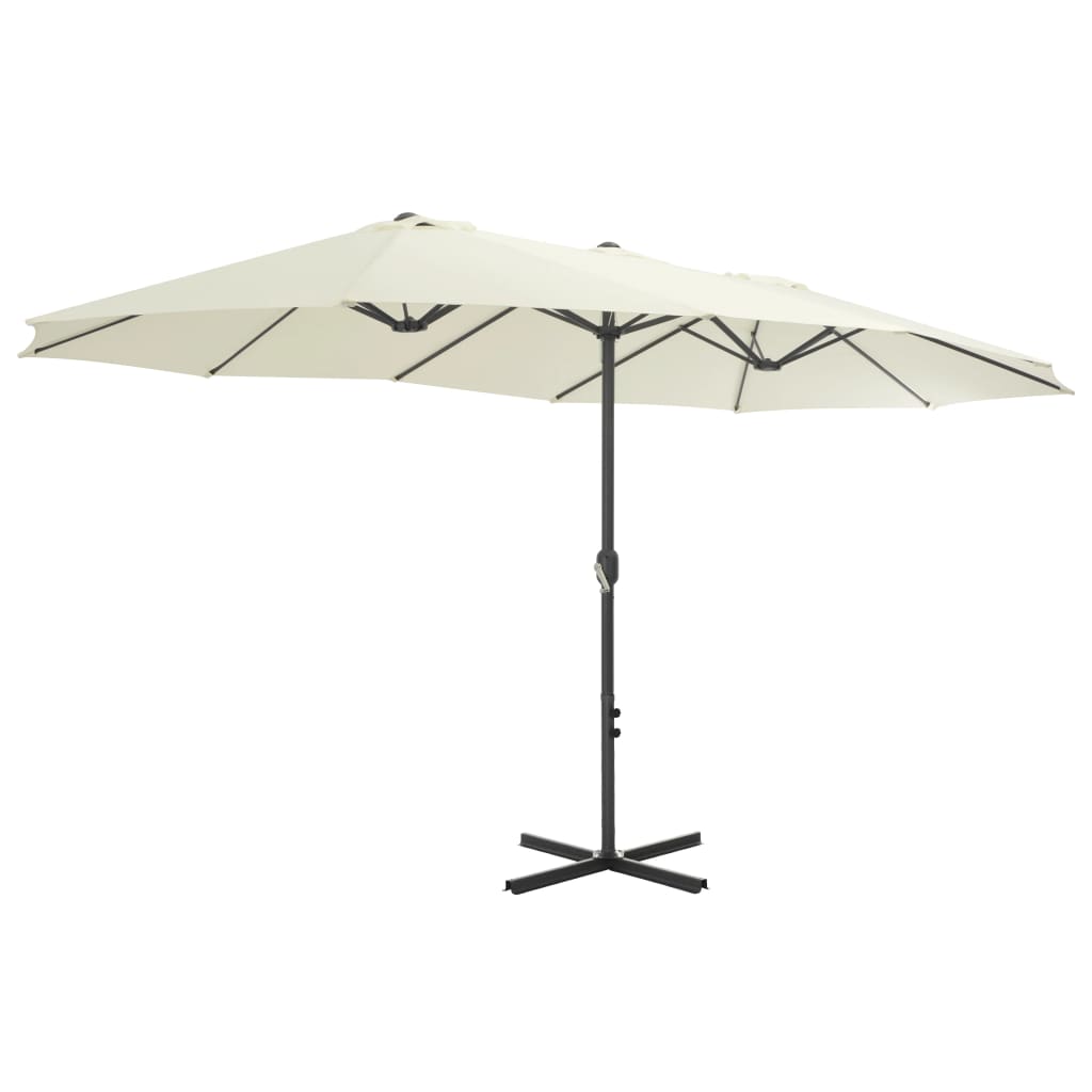 Vidaxl Parasol con polo in alluminio 460x270 cm sabbia