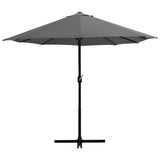 Vidaxl parasol avec poteau en aluminium 460x270 cm anthracite