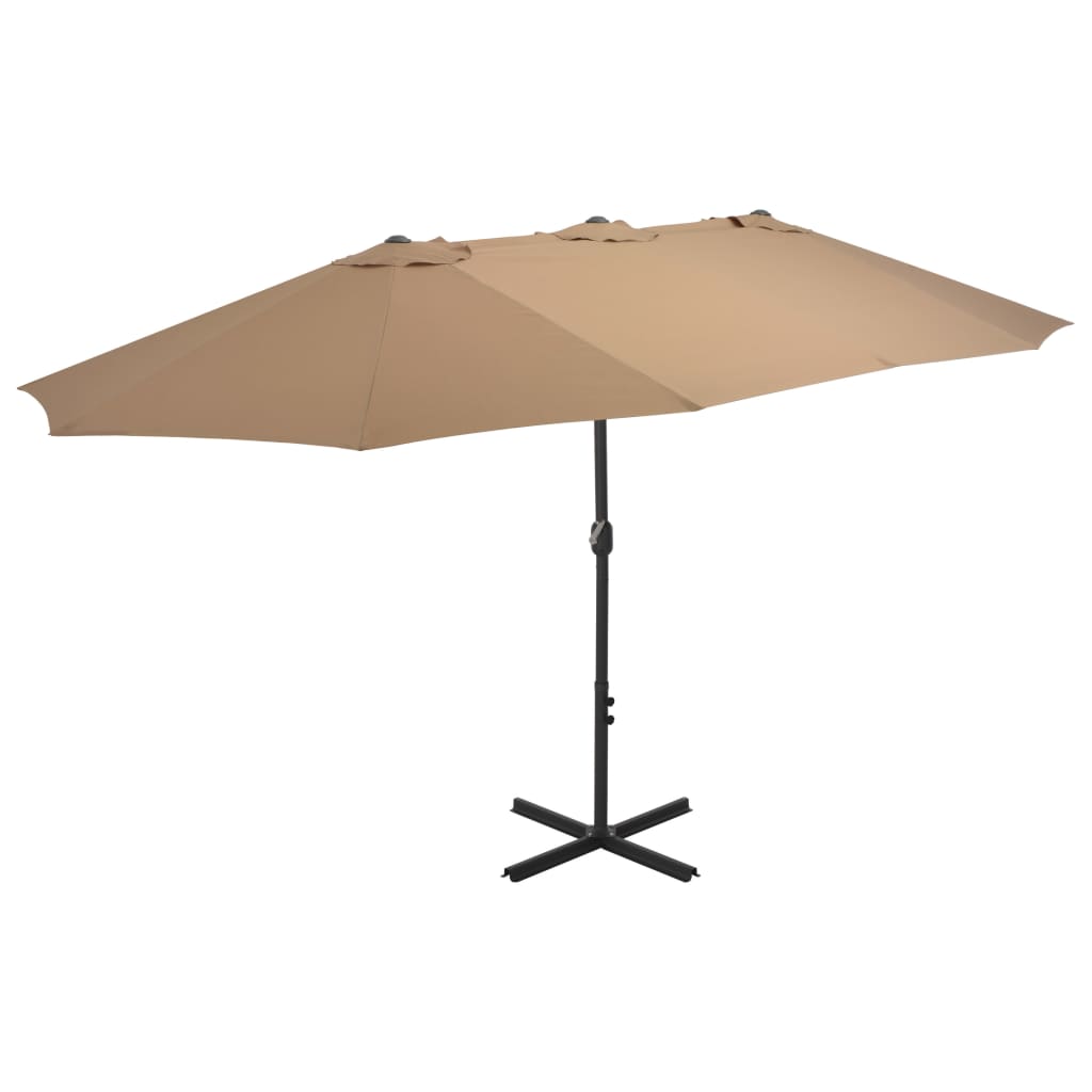 Vidaxl Parasol z aluminijastim drogom 460x270 cm Taupe