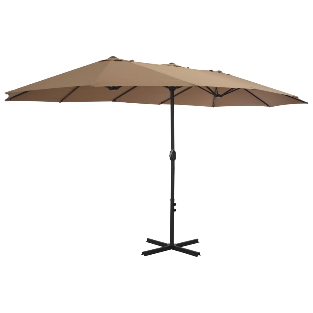 Vidaxl Parasol z aluminijastim drogom 460x270 cm Taupe