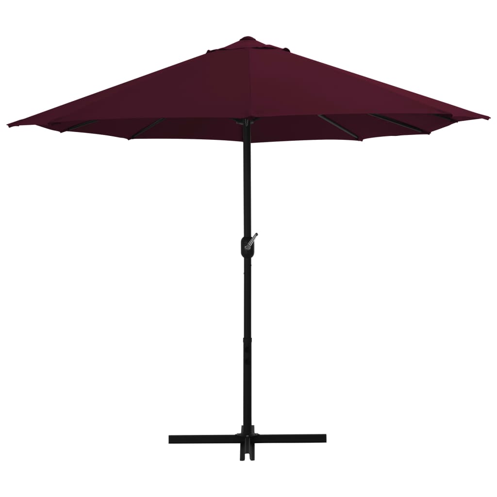 Vidaxl Parasol z aluminijastim drogom 460x270 cm Burgund Red