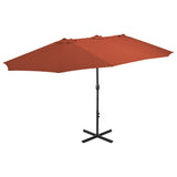 Vidaxl Parasol con polo in alluminio 460x270 cm Terracotta