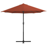 Vidaxl Parasol con polo in alluminio 460x270 cm Terracotta