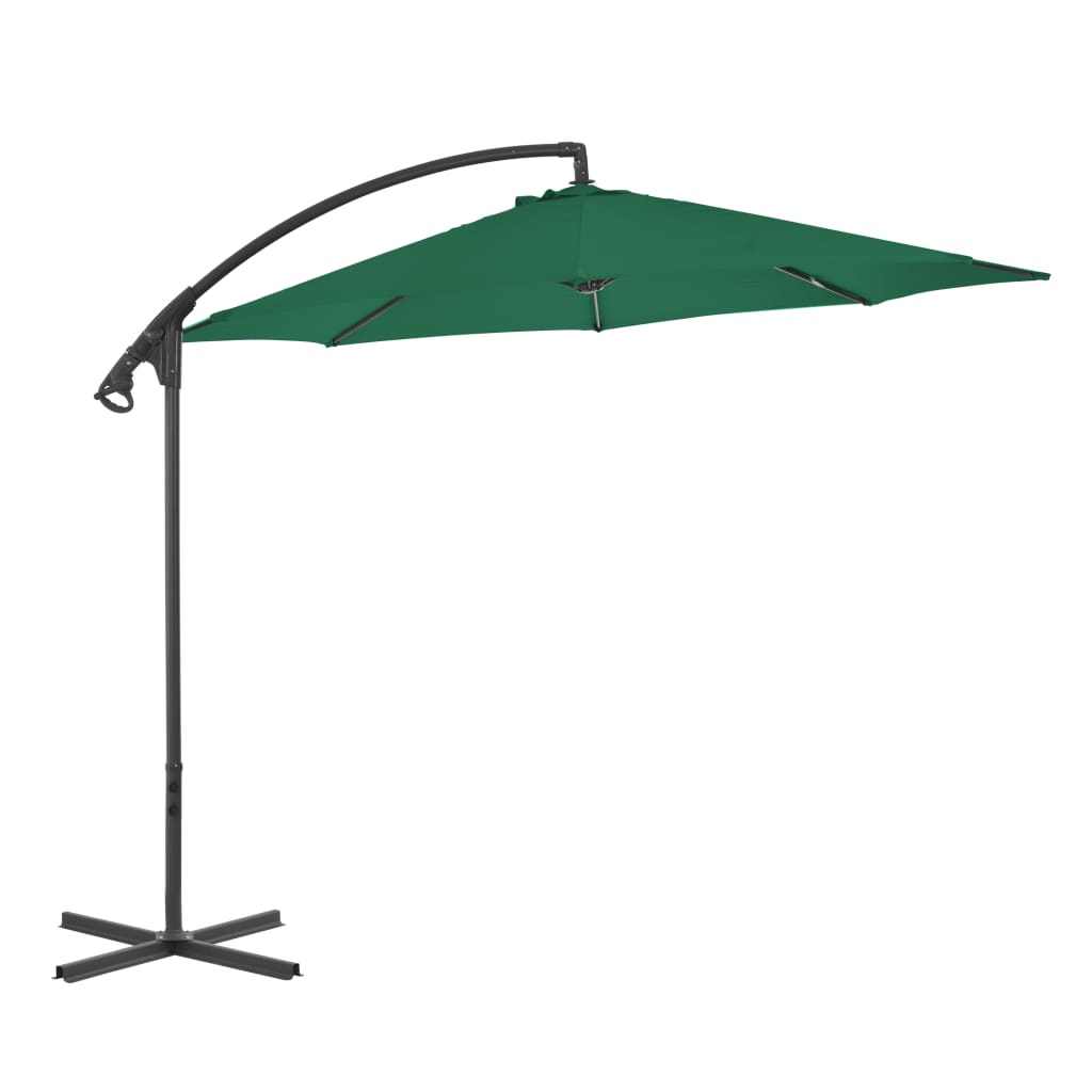 Vidaxl Floating parasol with steel pole 300 cm green