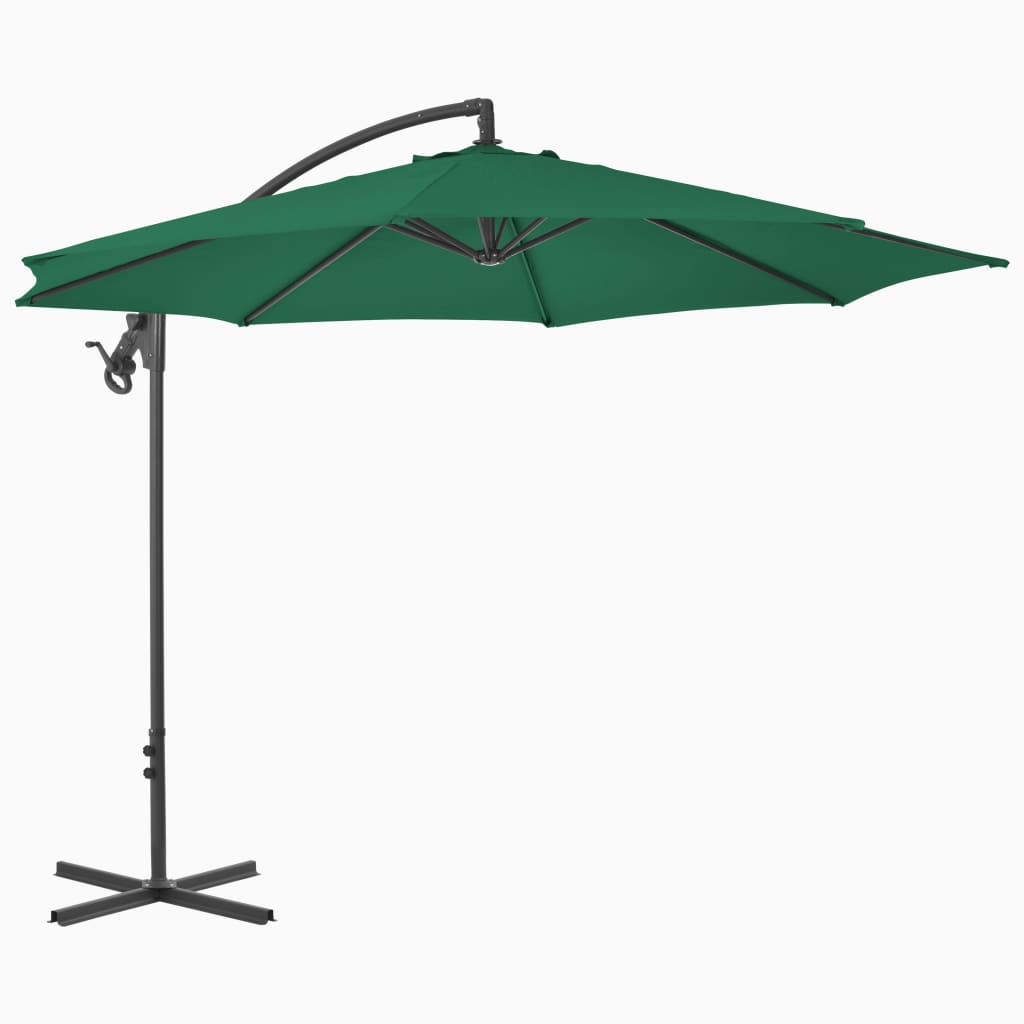 Vidaxl Floating parasol with steel pole 300 cm green