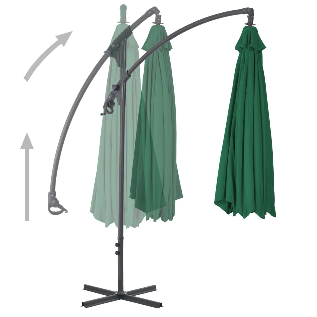 Vidaxl Floating parasol with steel pole 300 cm green