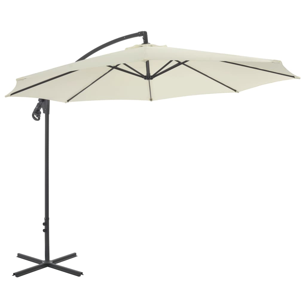 Vidaxl Floating parasol with steel pole 300 cm sand -colored