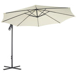 Vidaxl Floating parasol with steel pole 300 cm sand -colored