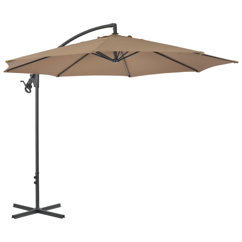 Vidaxl Floating parasol with steel pole 300 cm Taupe