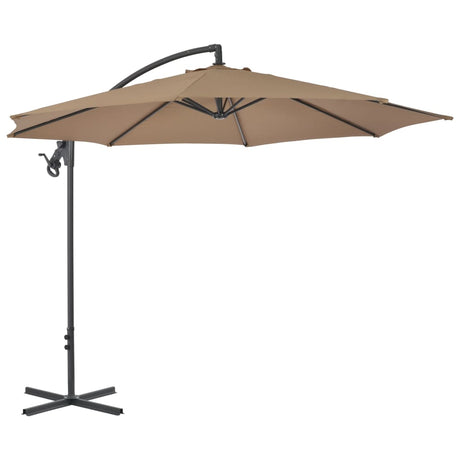 Vidaxl Floating parasol with steel pole 300 cm Taupe