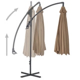 Vidaxl Floating parasol with steel pole 300 cm Taupe