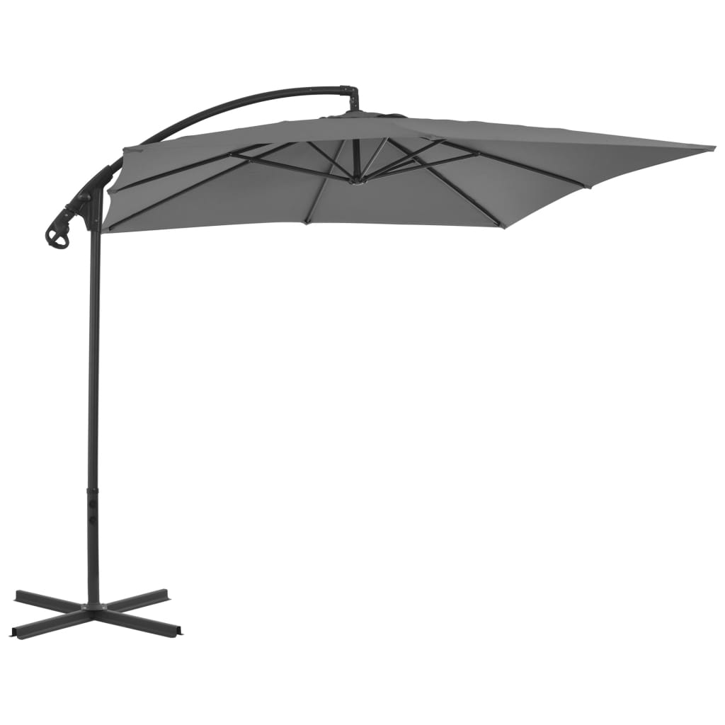 Vidaxl Floating parasol with steel pole 250x250 cm anthracite -colored