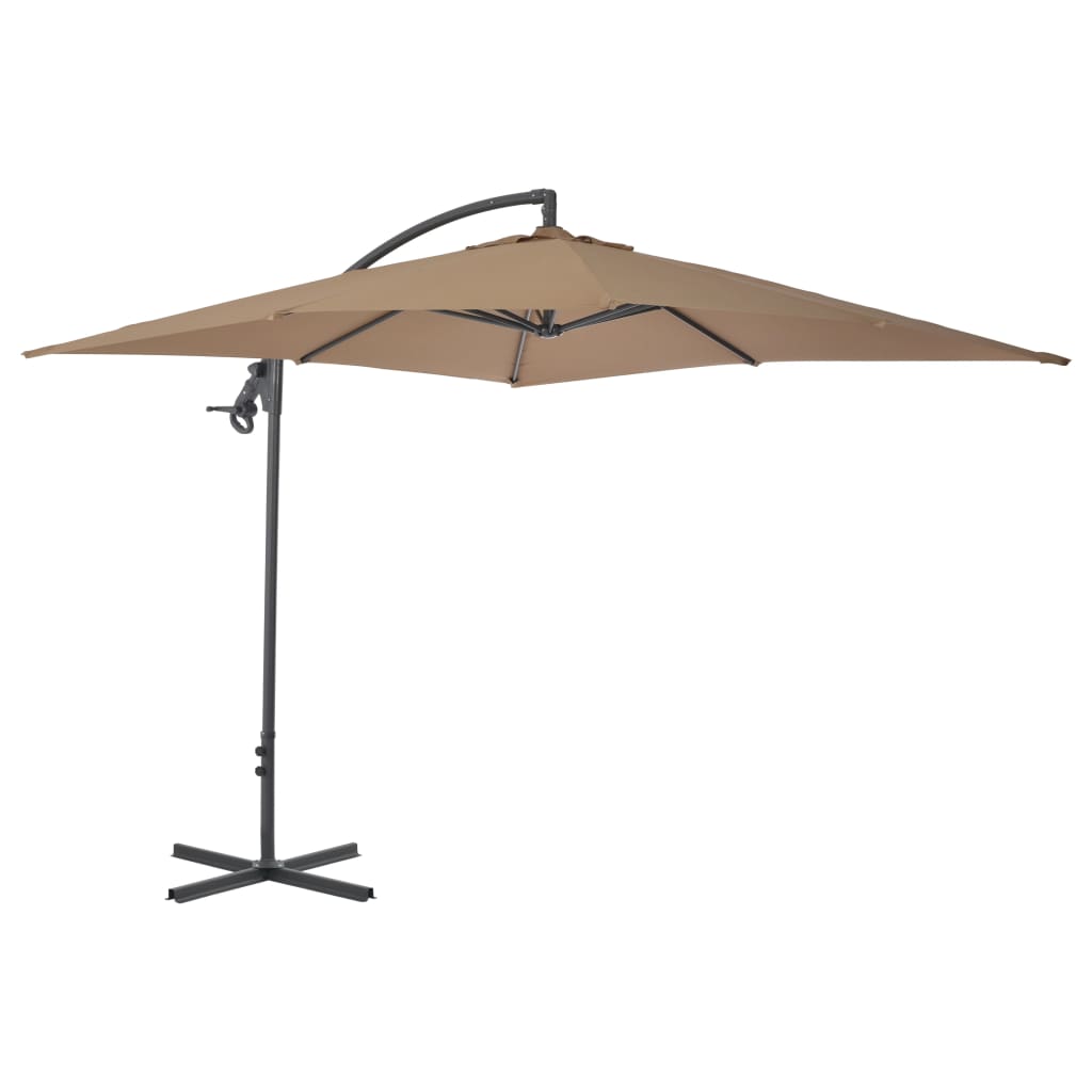 Vidaxl Floating Parasol s ocelovým pólem 250x250 cm taupe