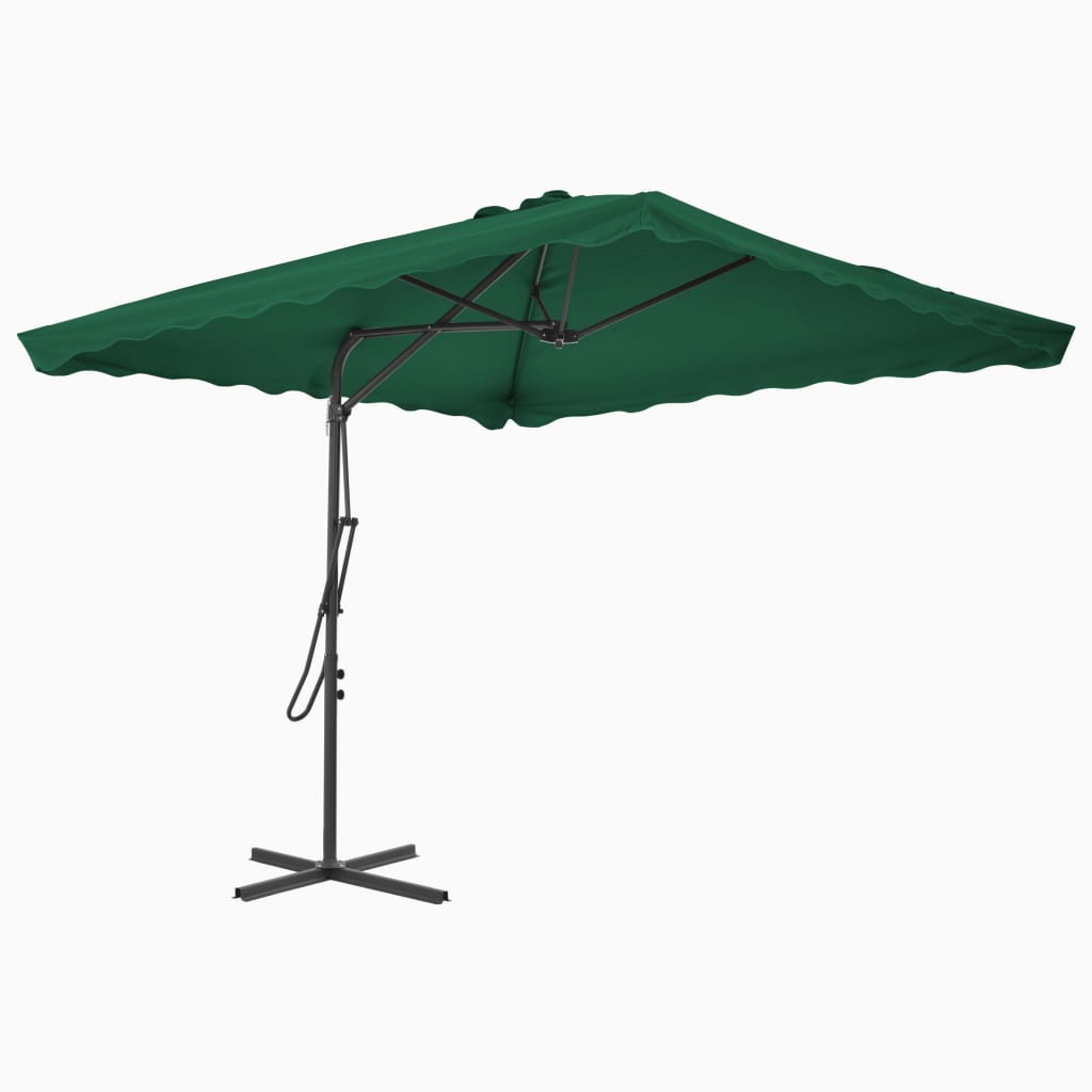 Parasol Vidaxl con poste de acero 250x250 cm verde