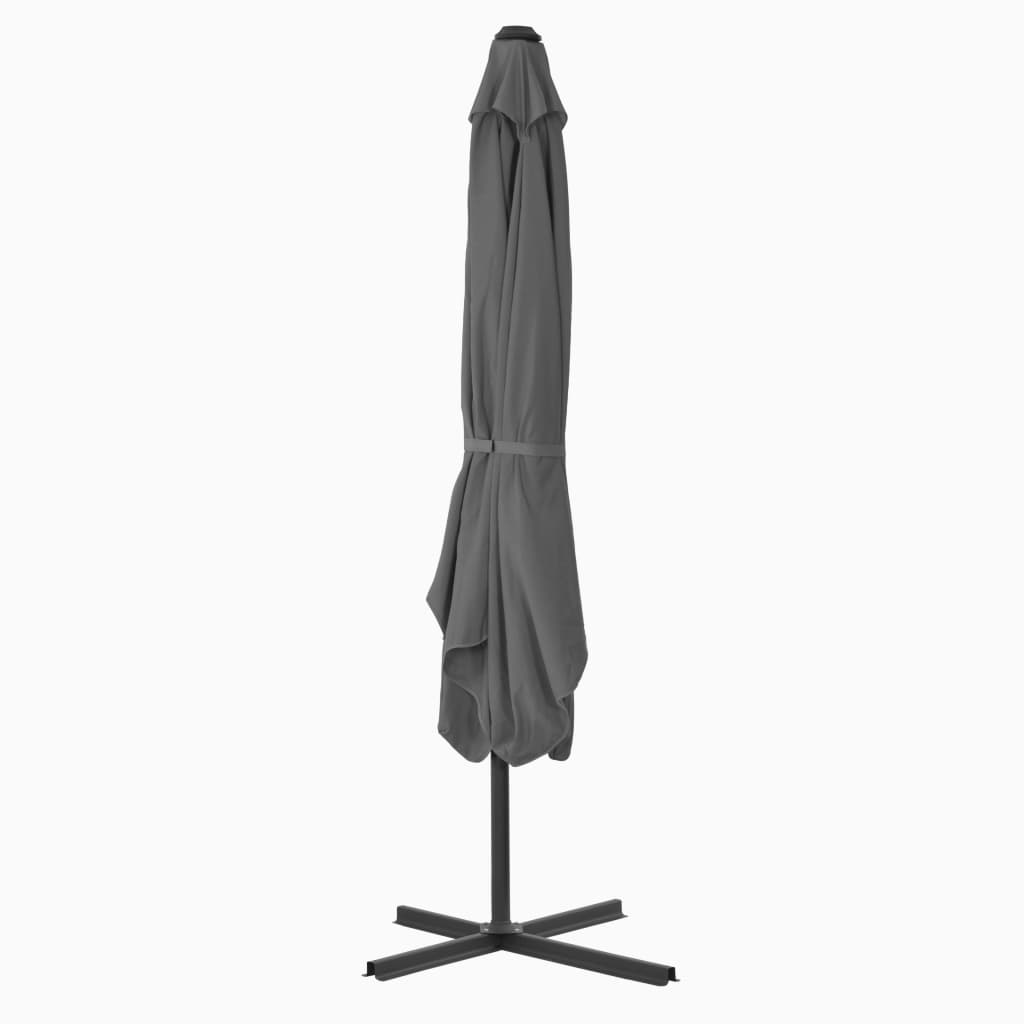 Vidaxl Parasol con polo in acciaio 250x250 cm antracite