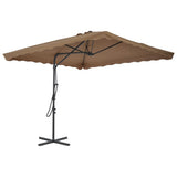 Parasol vidaxl avec poteau en acier 250x250 cm taupe