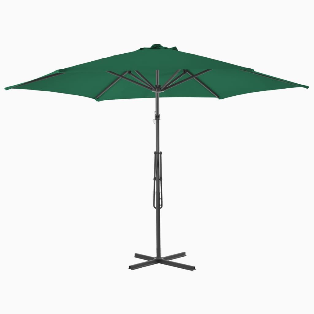 Vidaxl -Parasol mit Stahlpol 300 cm Grün