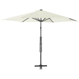 Parasol vidaxl avec poteau en acier 300 cm sable -colore