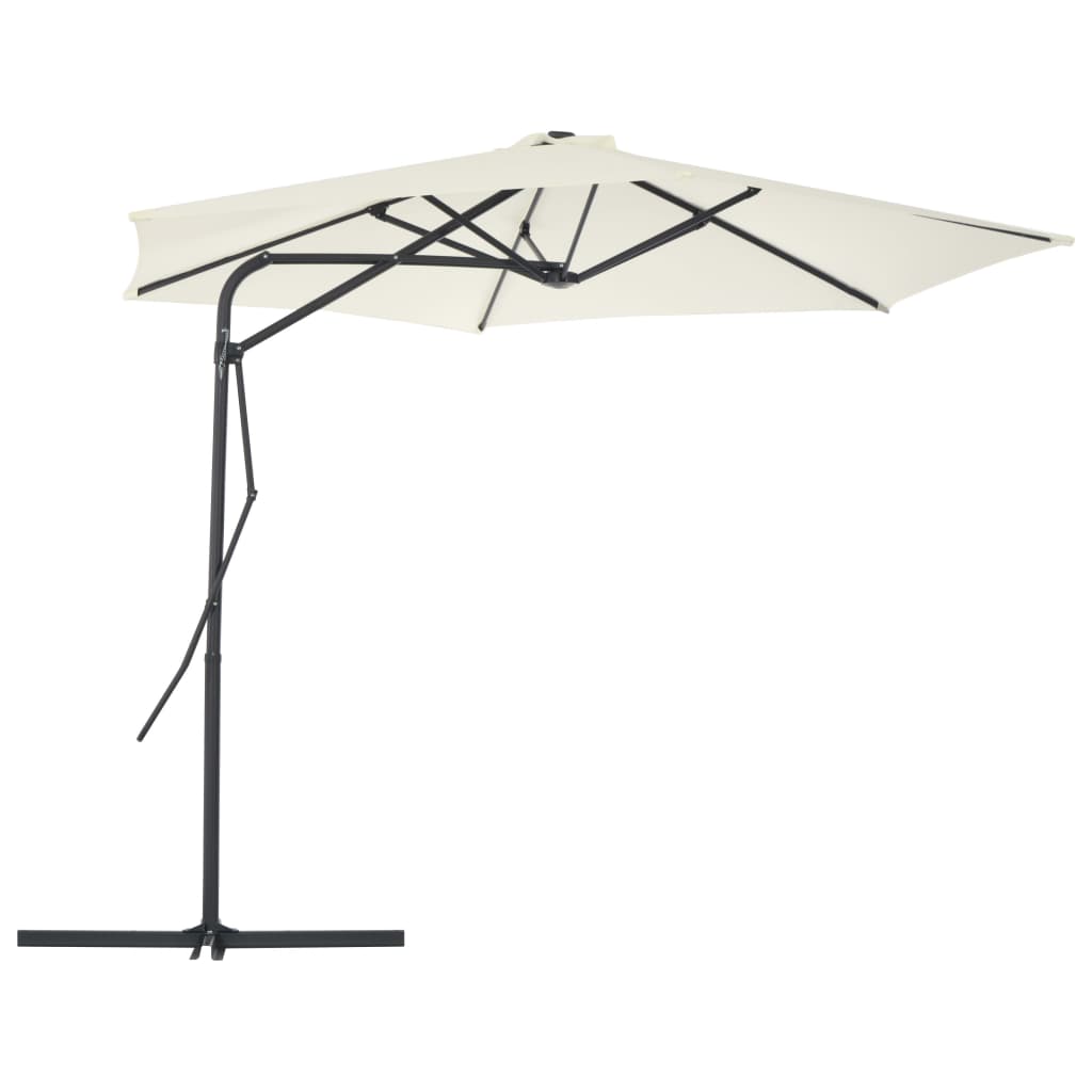 Vidaxl parasol s ocelovým pólem 300 cm písek -