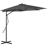 Vidaxl Parasol z jeklenim drogom 300 cm antracit