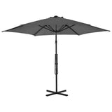 Vidaxl Parasol z jeklenim drogom 300 cm antracit