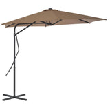 Vidaxl Parasol z jeklenim drogom 300 cm Taupe